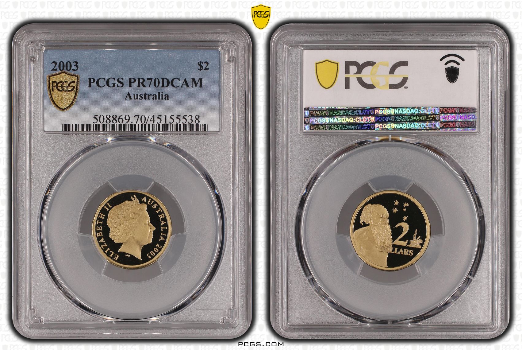 2003 Australia Two Dollar, $2 PCGS - PR70DCAM POP 9/0 -538