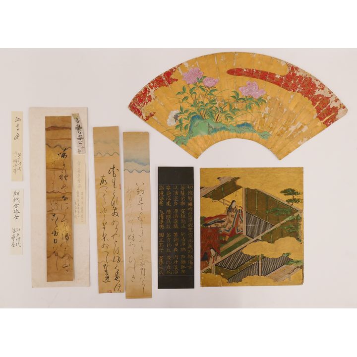 Folder 6pc Edo & Meiji Japanese Artworks- largest 19''