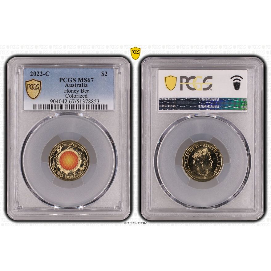 Honey Bee Colorized, Two Dollar, 2022-C, PCGS MS67