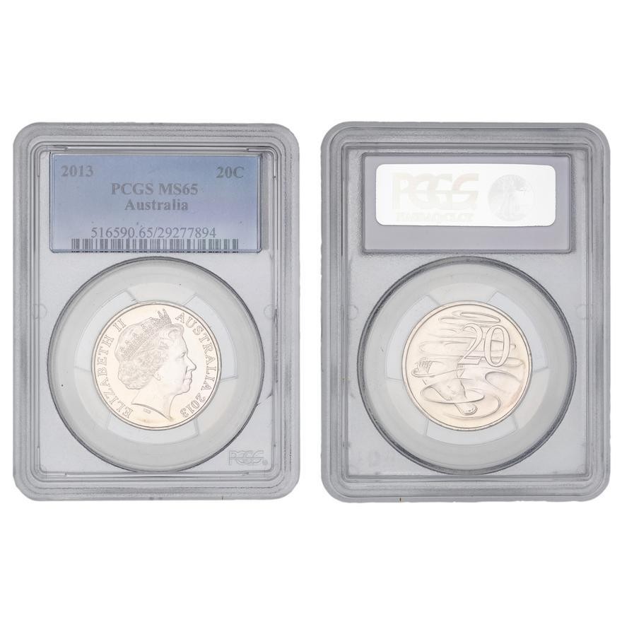 278 · Elizabeth II,  , Twenty Cent, 2013, PCGS MS65