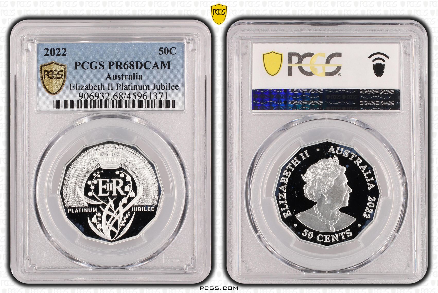 Elizabeth II Platinum Jubilee, Fifty Cent, 2022, PCGS PR68DCAM