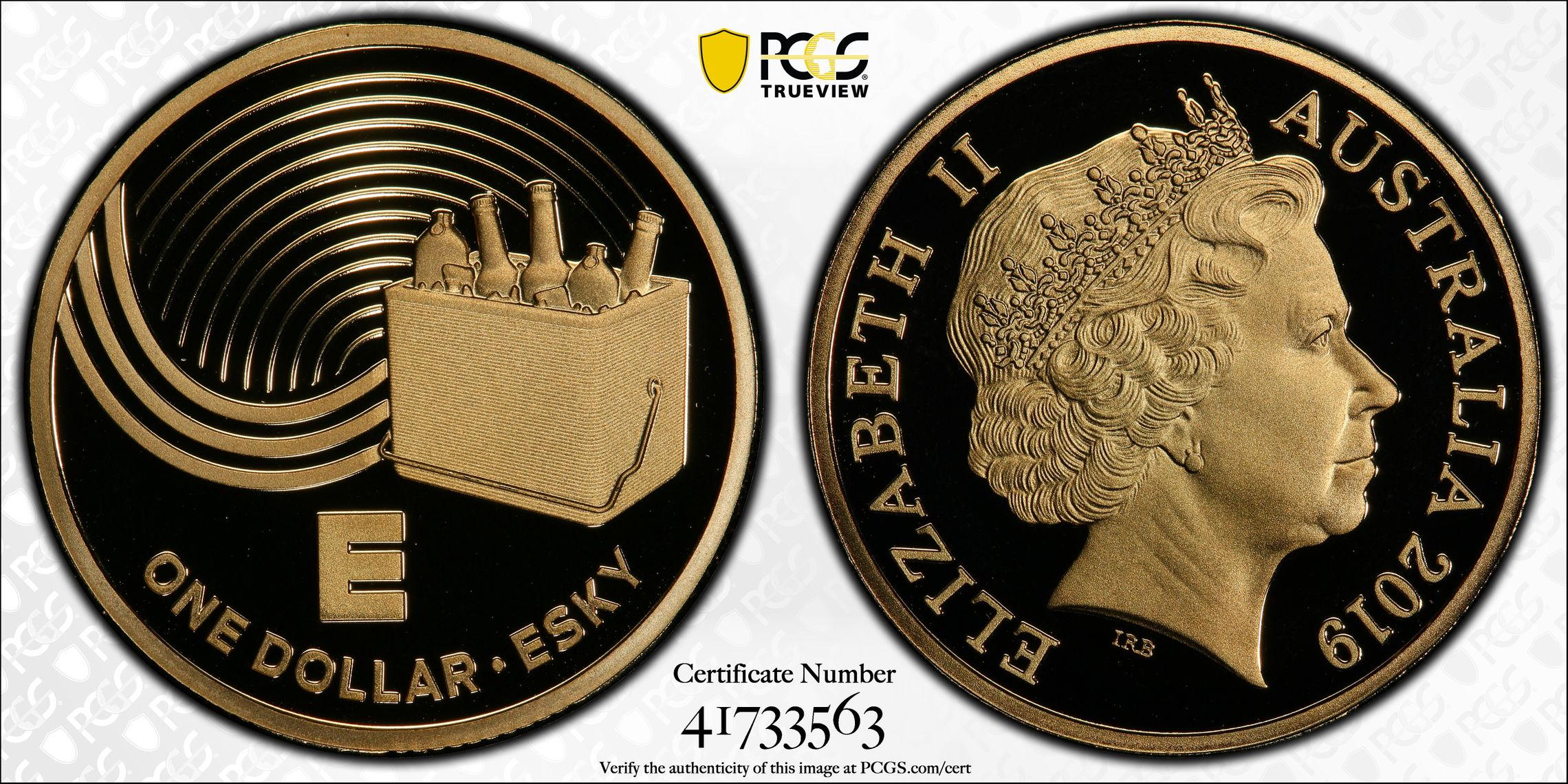 441 · 2019 Australia One Dollar, $1 E- Esky Great Aussie Coin Hunt PCGS - PR70DCAM POP 7/0 -563