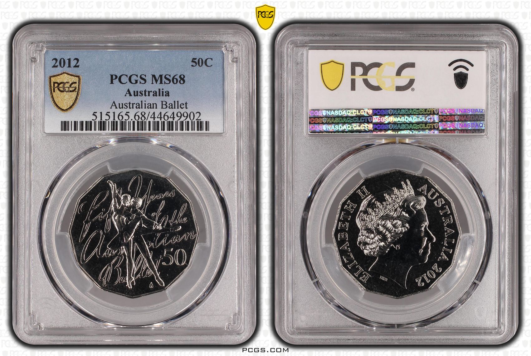 2012 Australia Fifty Cent, 50c Australian Ballet PCGS - MS68 -902