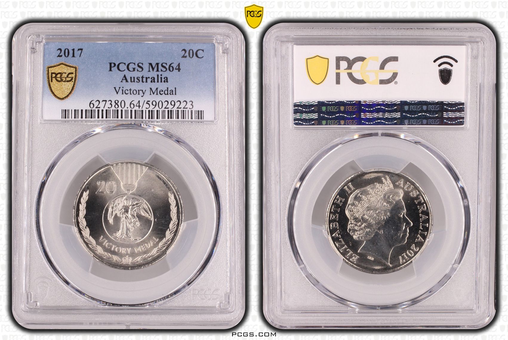 Victory Medal, Twenty Cent, 2017, PCGS MS64