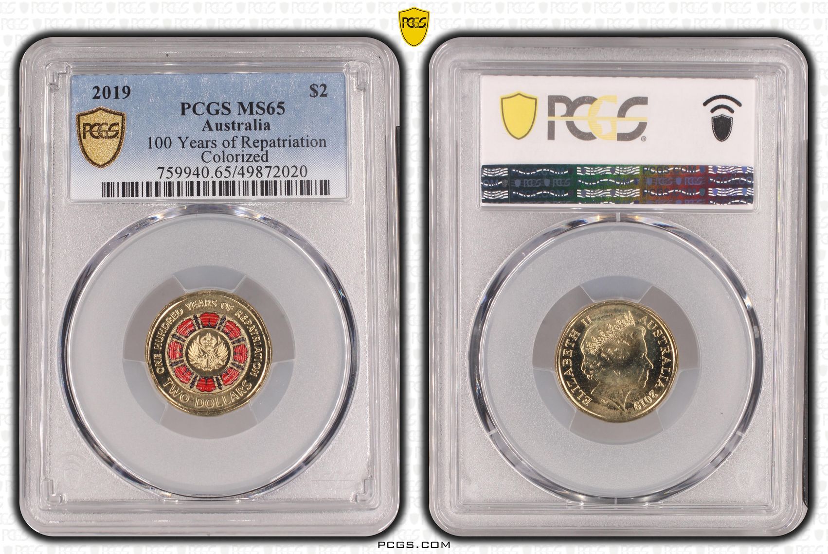 100 Years of Repatriation - Colorized , Two Dollar, 2019, PCGS MS65