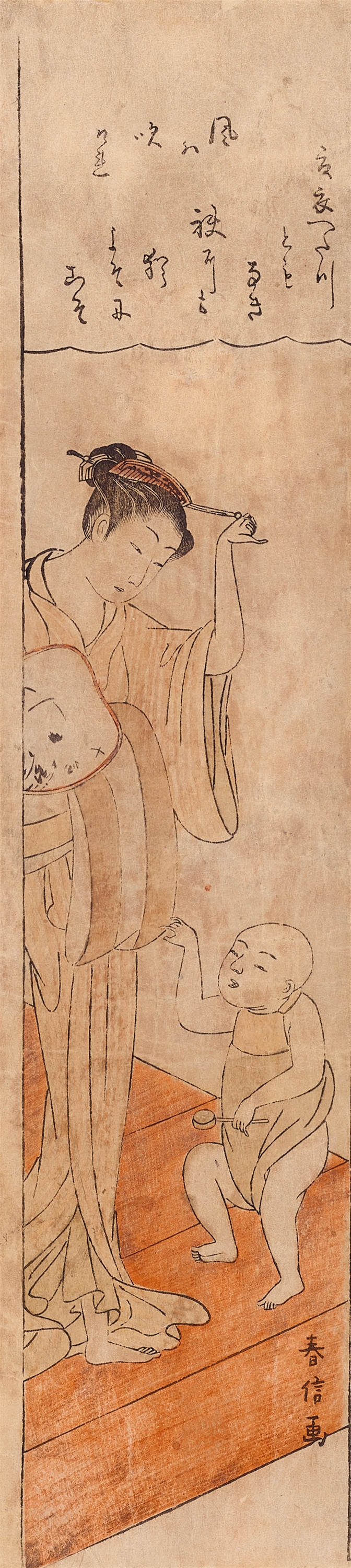 Suzuki Harunobu Summer scene with mother and child