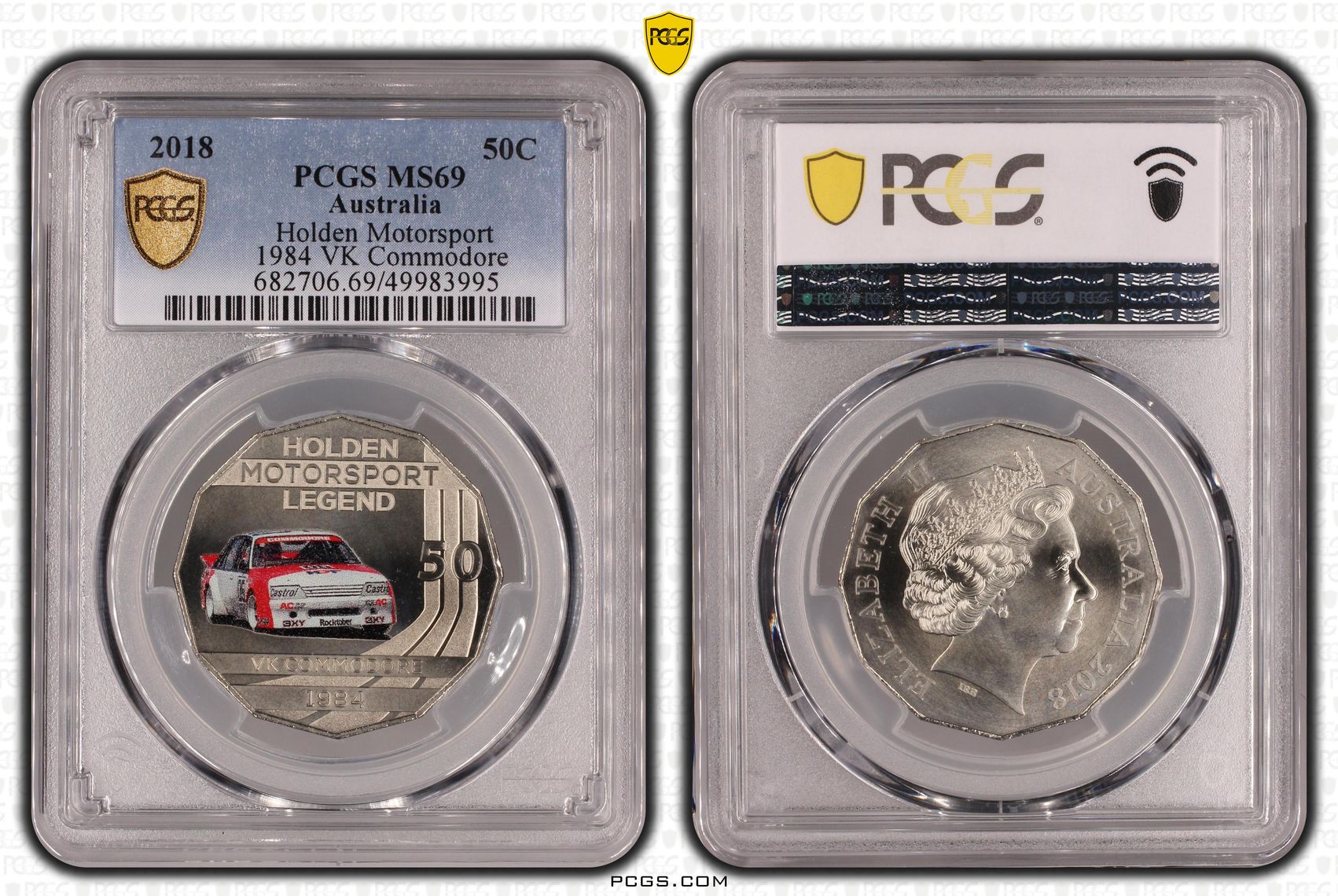 Holden Motorsport - 1984 VK Commodore , Fifty Cent, 2018, PCGS MS69