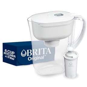 BRITA 6 CUP FILTER PITCHER WITHSMART LIGHT INDICATOR, REDUCES CHLORINE TASTE AND ODOUR FROM TAP WATER, FILTERS 151 LITRES, METRO,