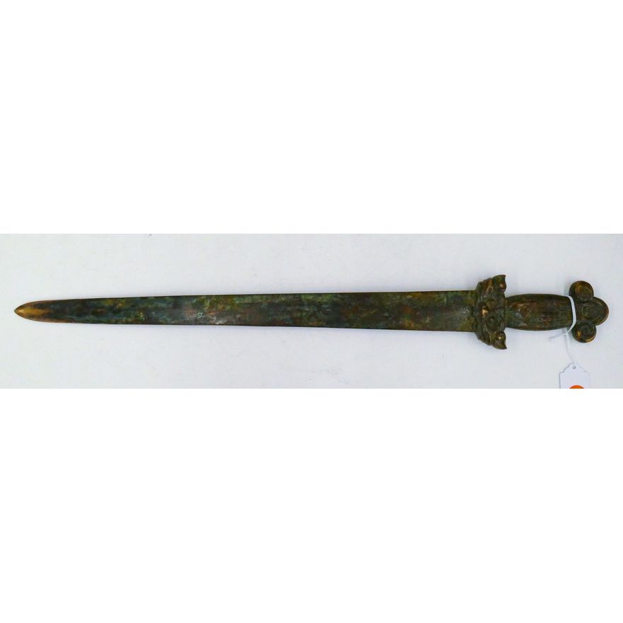 Chinese Song Style Bronze Sword with Inscription 22.75''