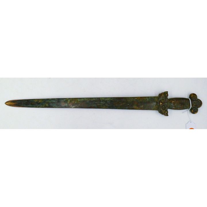 Chinese Song Style Bronze Sword with Inscription 22.75''
