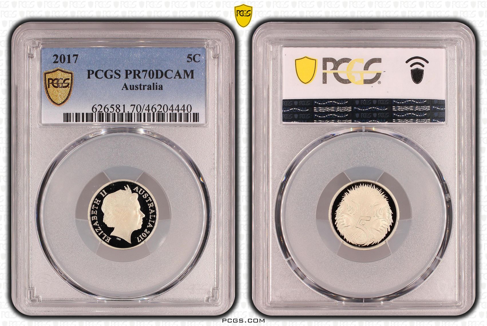 Elizabeth II, Five Cent, 2017, PCGS PR70DCAM