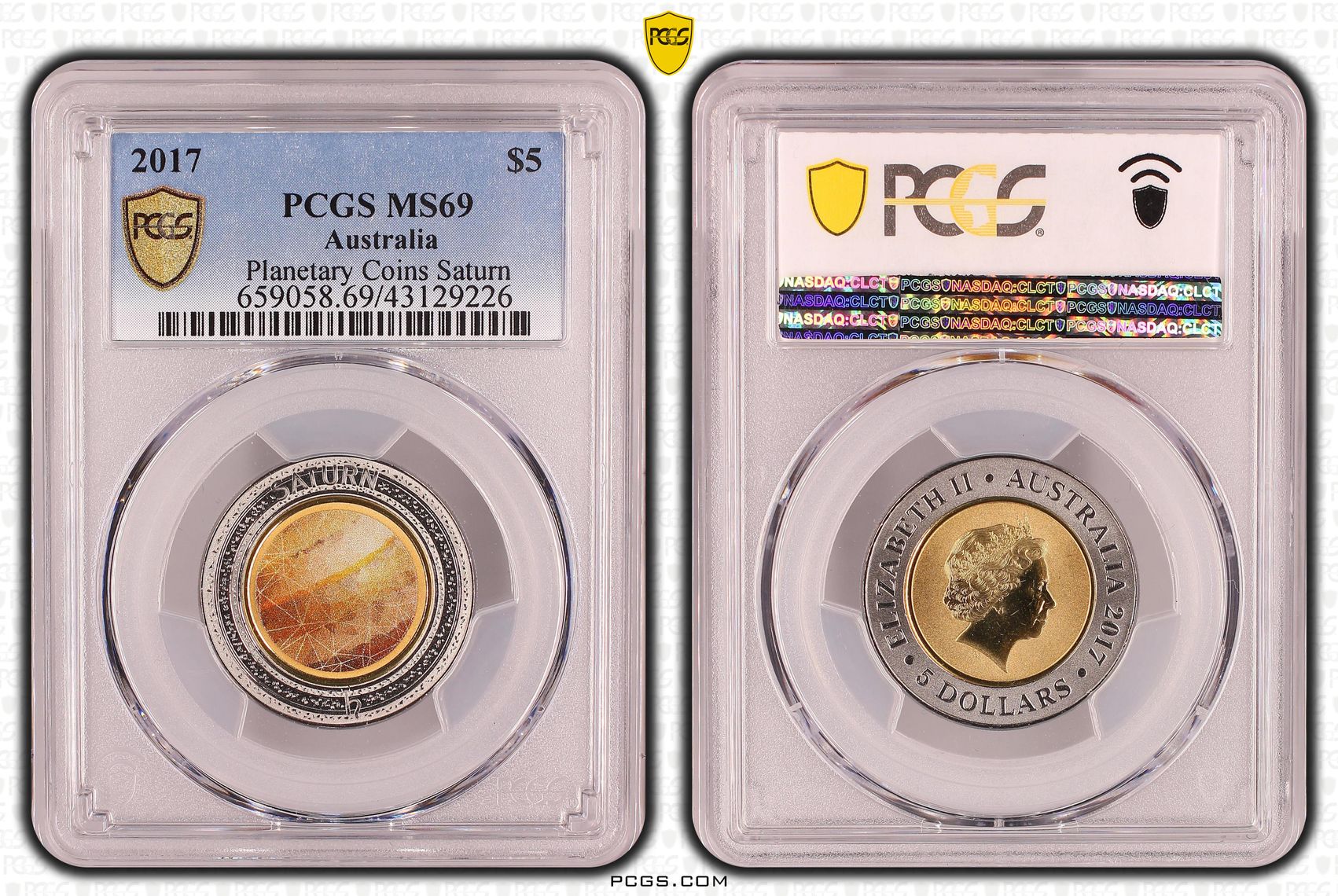 Planetary Coins Saturn , Five Dollar, 2017, PCGS MS69