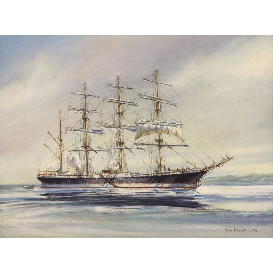 Thomas Wells ''Ballast Grounds'' (Passat Schooner) 1973 Oil