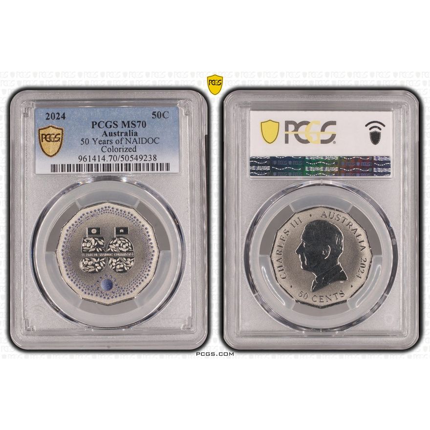 50 Years of NAIDOC - Colorized, Fifty Cent, 2024, PCGS MS70