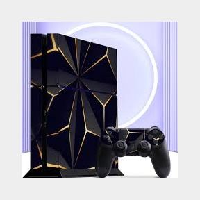 4pcs/Set Black And Gold Pattern Ps4 Game Console Skin Sticker -Bar 9902165174293- 51745/18578