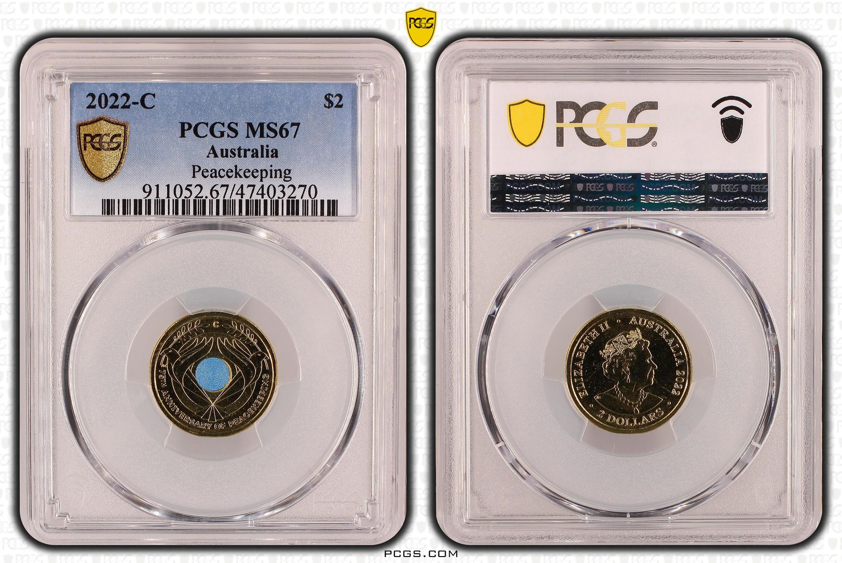 Peacekeeping Colorized , Two Dollar, 2022-C, PCGS MS67