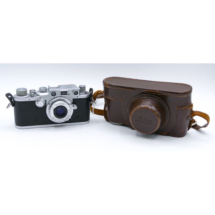 Vintage Leica 35mm Camera with Elmar f=9cm 1:4 Lens