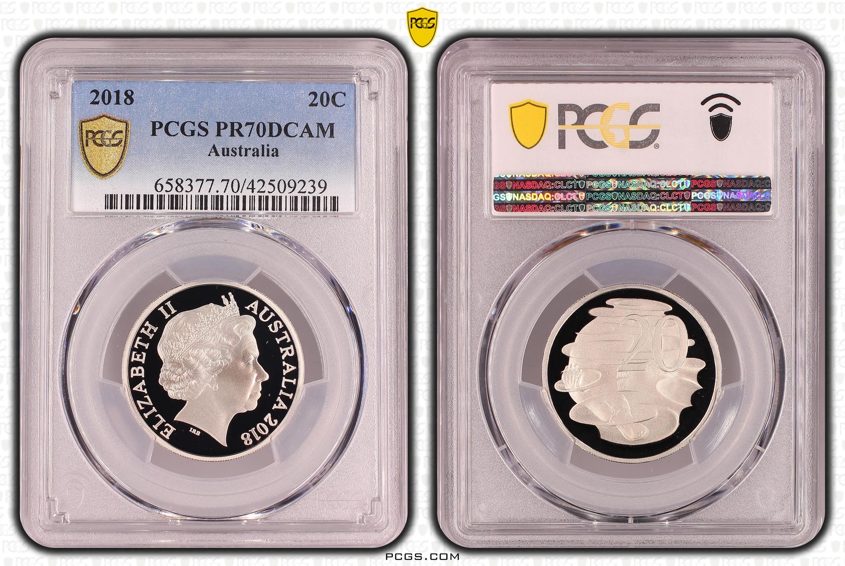 2018 Australia Twenty Cent, 20c PCGS - PR70DCAM POP 52/0 -239