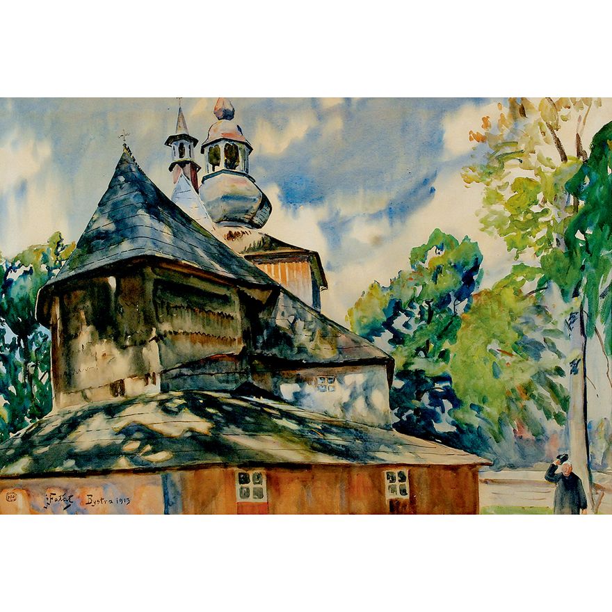 Julian Fałat | Kościół w Mikuszowicach, 1913 r.