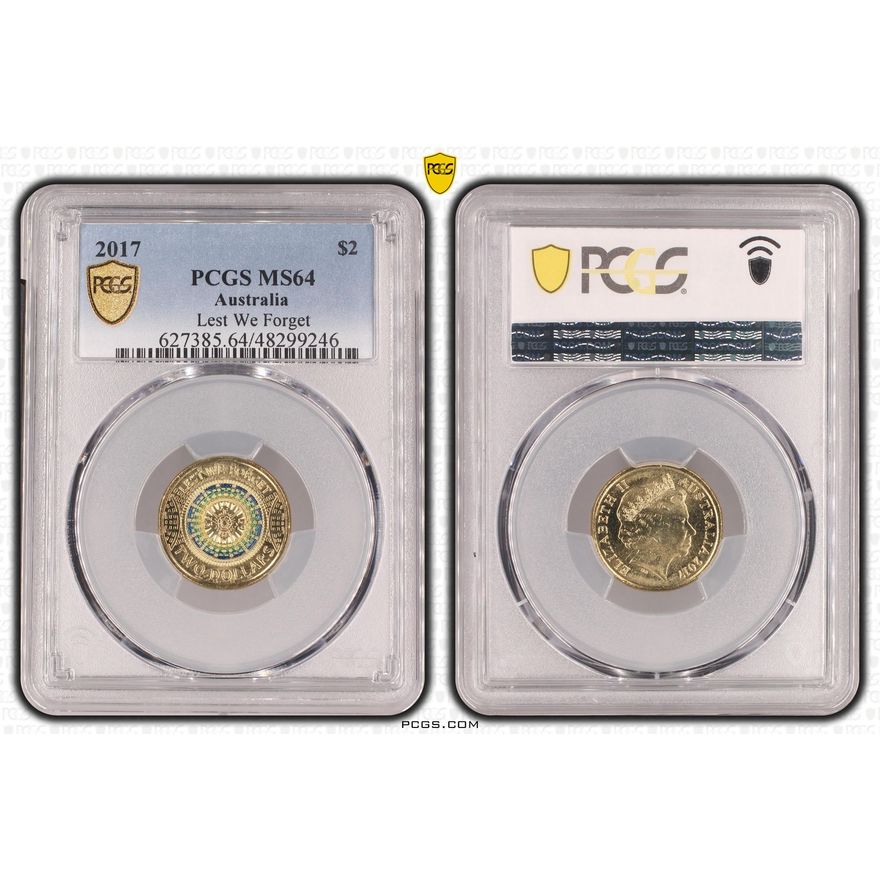 Lest We Forget Colorized, Two Dollar, 2017, PCGS MS64