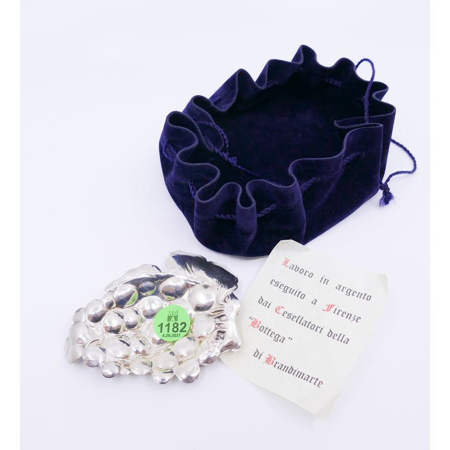 Italian 800 Silver Small Grape Dish- 29g