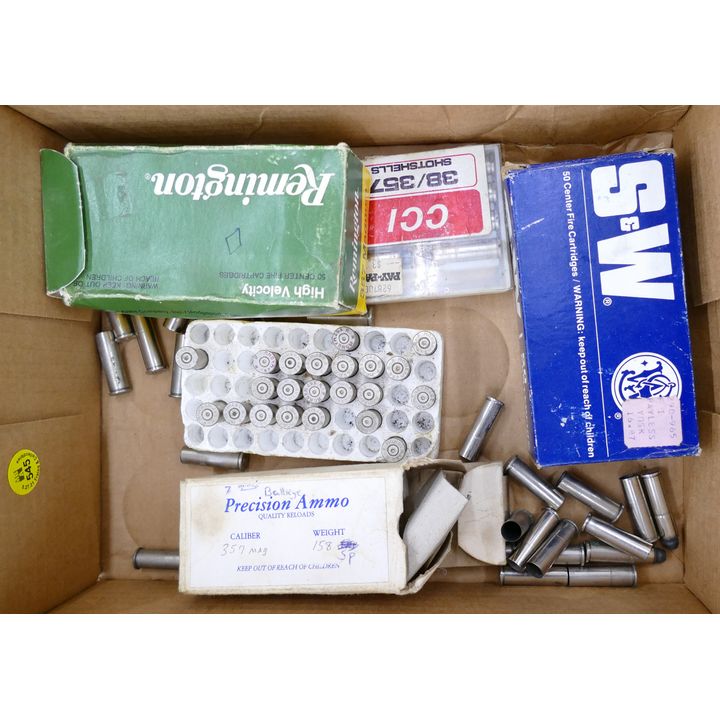 Box 357 Magnum Ammunition & Casings- 50+ Rounds approx