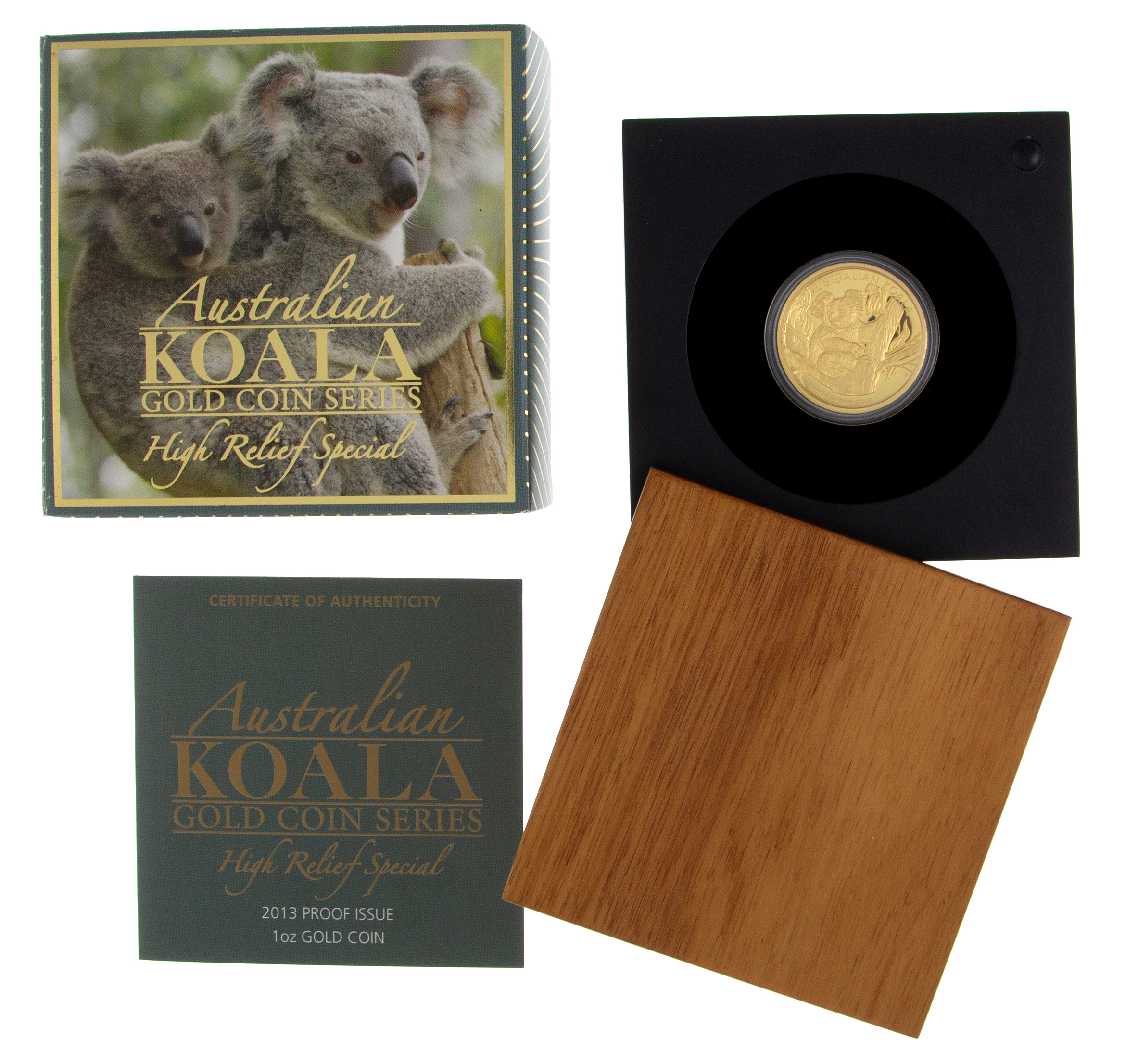 Set, Elizabeth II, Perth Mint - 1oz Gold Koala, One Hundred Dollars, 2013, FDC