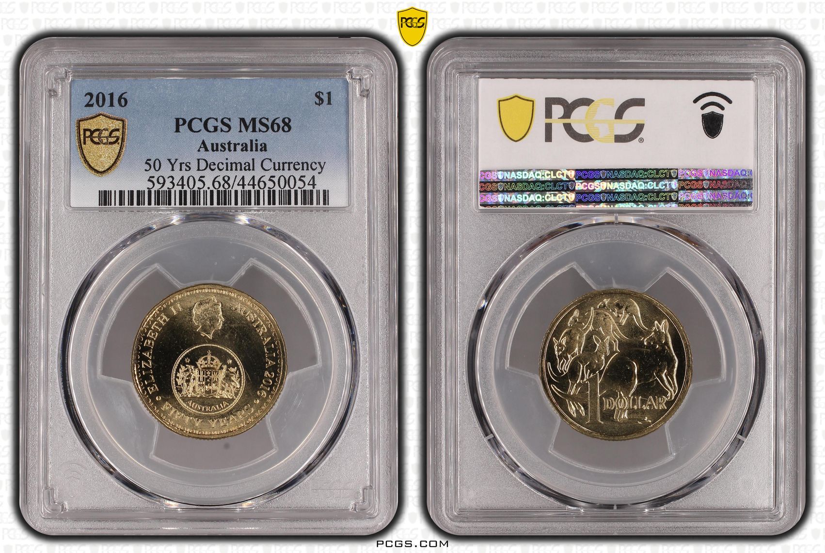 217 · 2016 Australia One Dollar, $1 50 Yrs Decimal Currency PCGS - MS68 -054