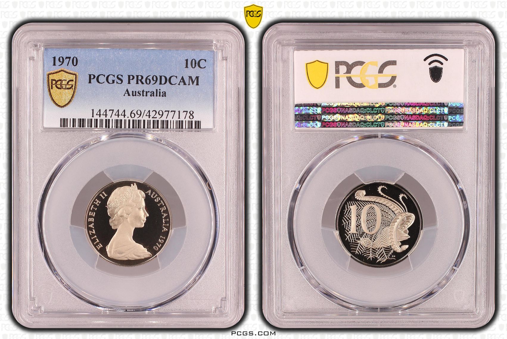Elizabeth II, Ten Cent, PR69DCAM , 1970