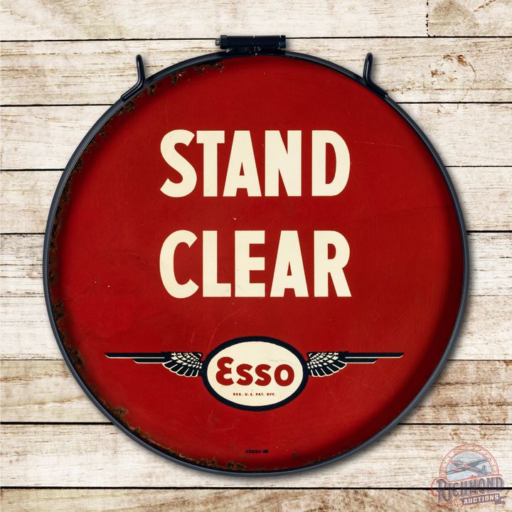 24" Esso Aviation Products Stand Clear Double Sided Tin Sign