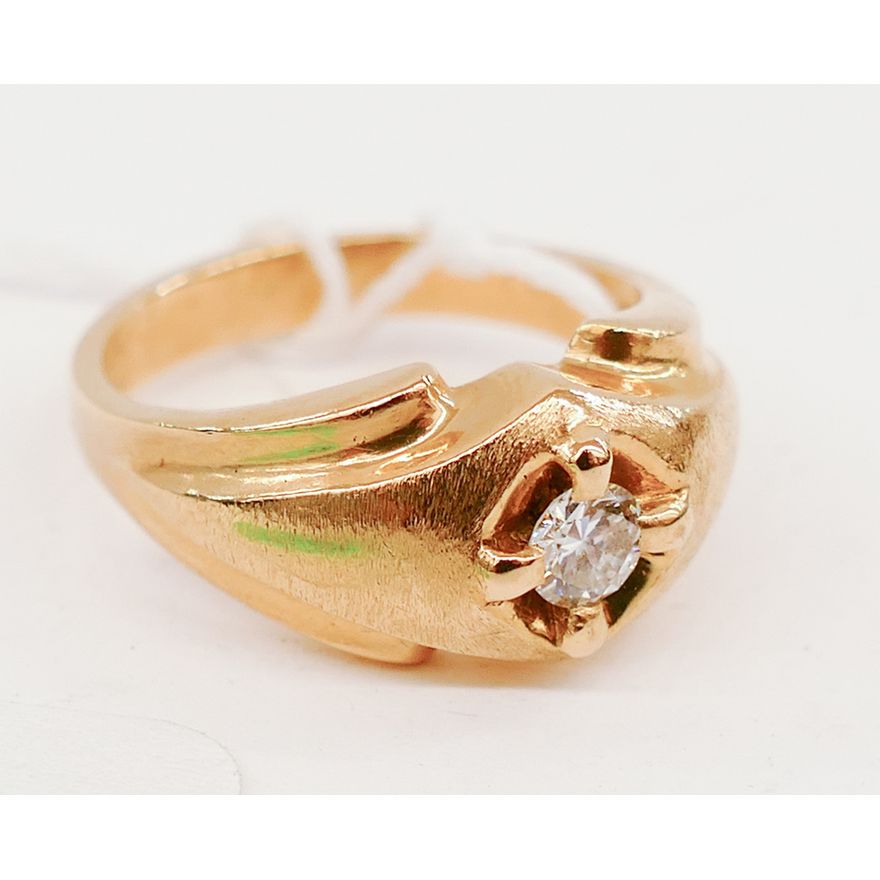Ladies 14K 4mm Diamond Solitaire Ring- Size 9- 8.4g