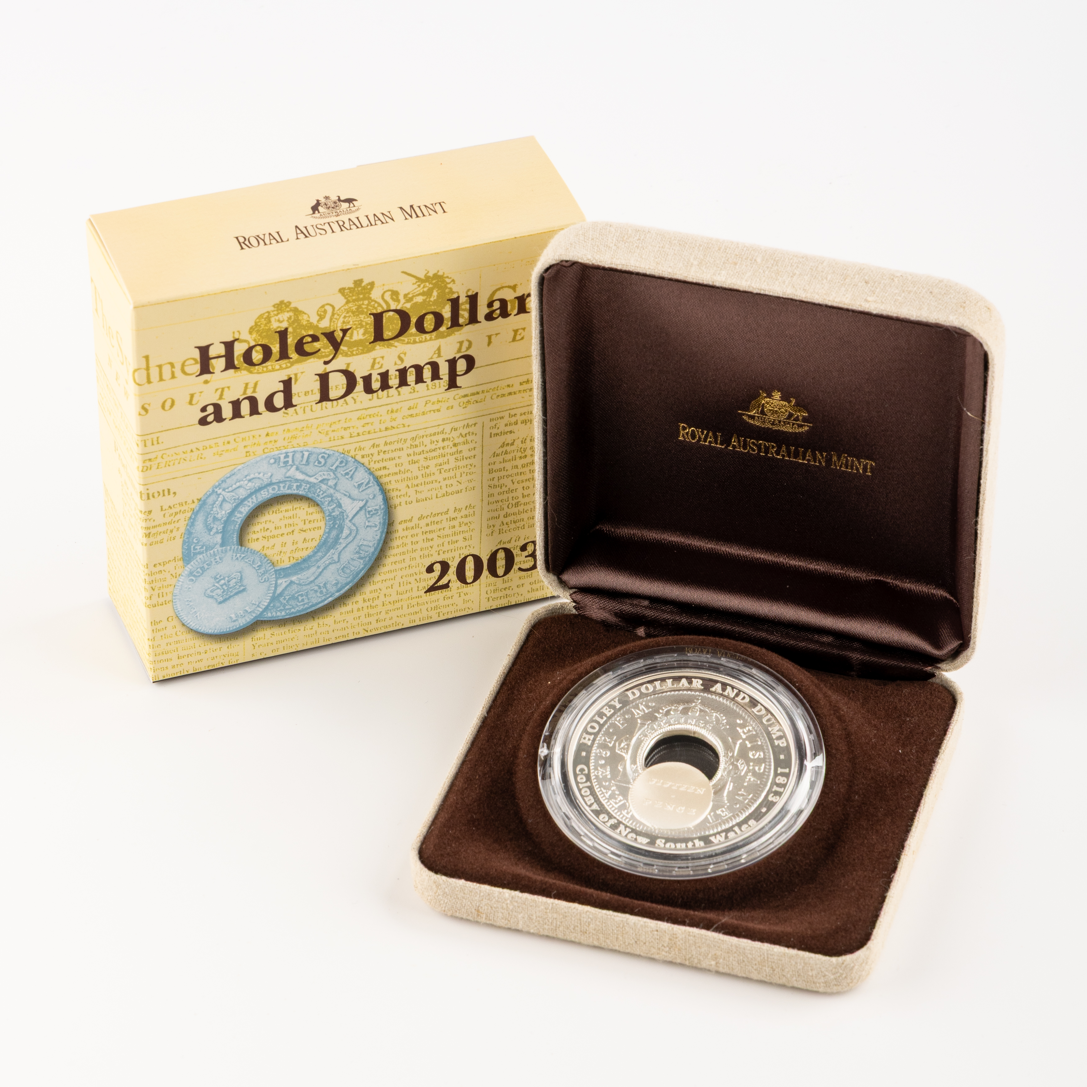 Elizabeth II, Holey Dollar and Dump, One Dollar, 2003, FDC