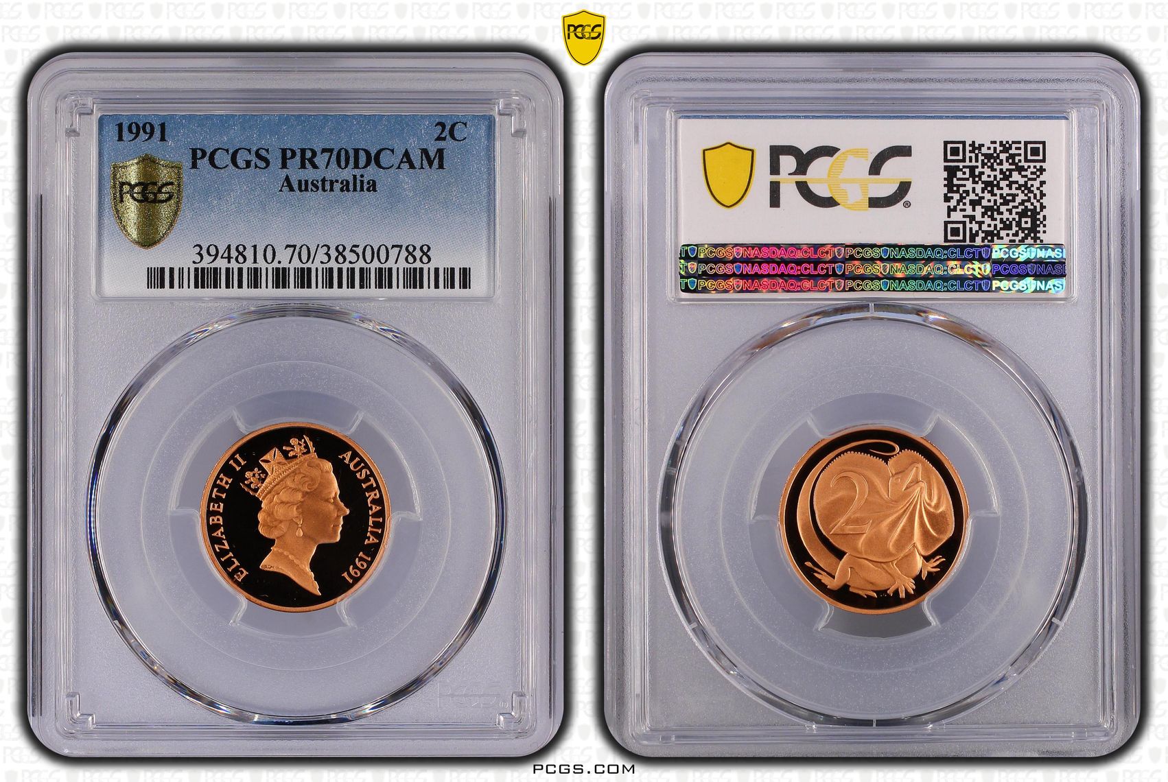 Elizabeth II, Two Cent, 1991, PCGS PR70DCAM