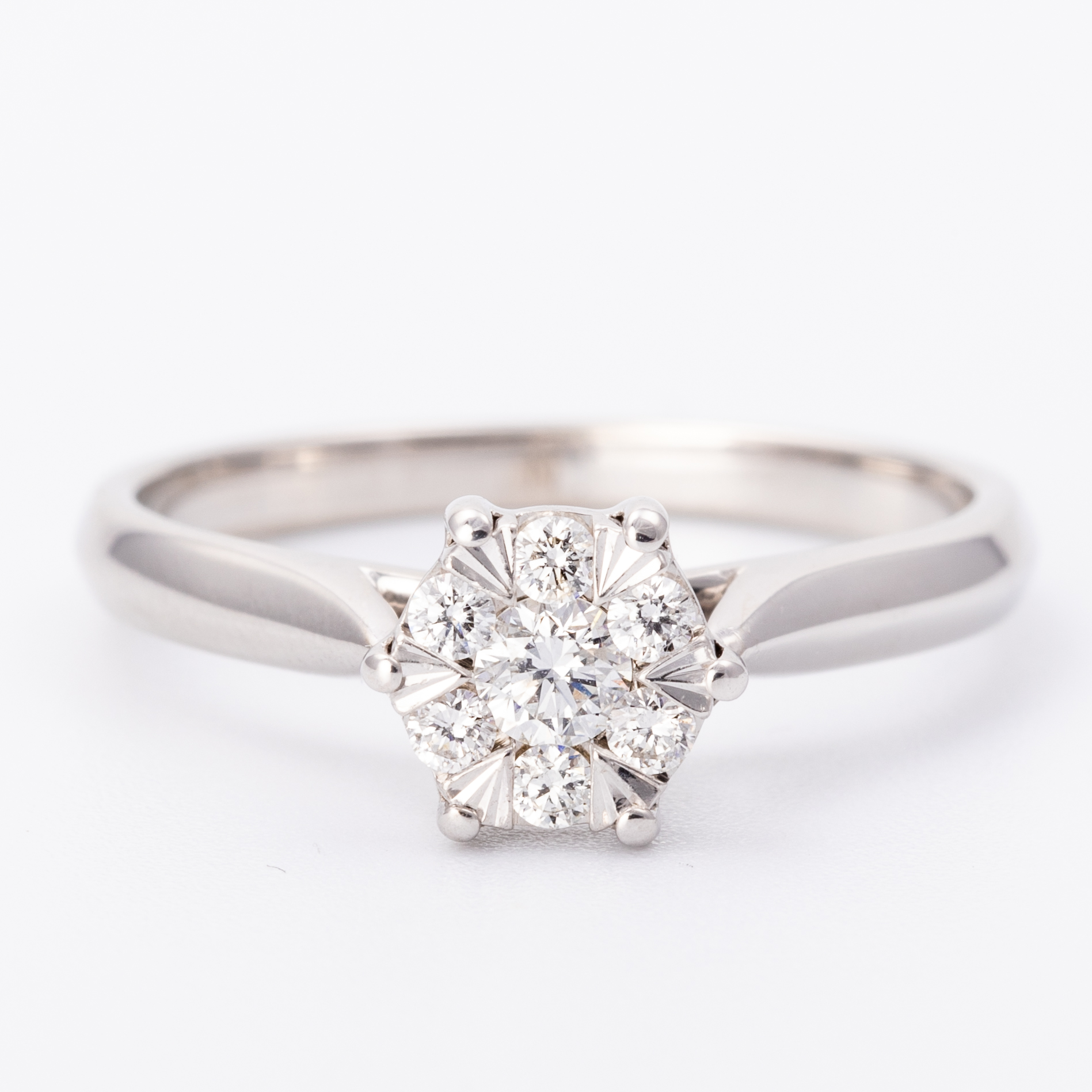 0.25 Carat Diamond Cluster Ring 9ct