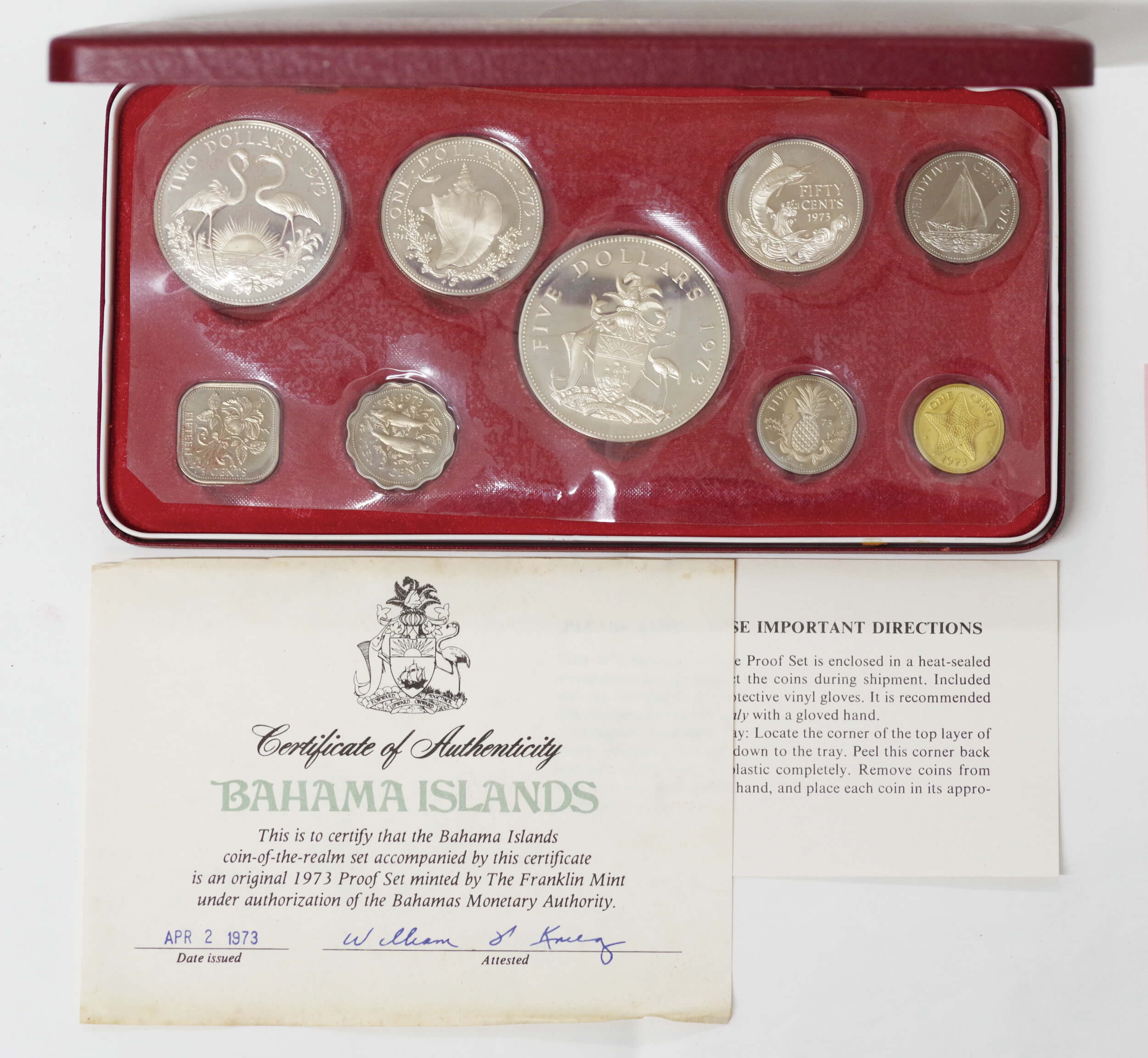 1974 バハマ連邦 貨幣 プルーフ 銀貨 バハマ 記念コイン 貨幣セット ...