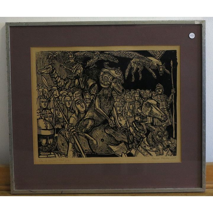 ALEXANDER PODLUSHAC - LITHOGRAPH - ENTRY INTO JERUSALEM ,artist proof, dated 1977