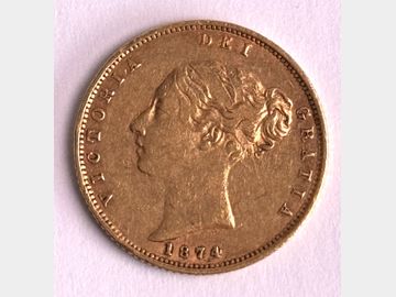 1874 VICTORIA #DIE 19 GOLD HALF SOVEREIGN