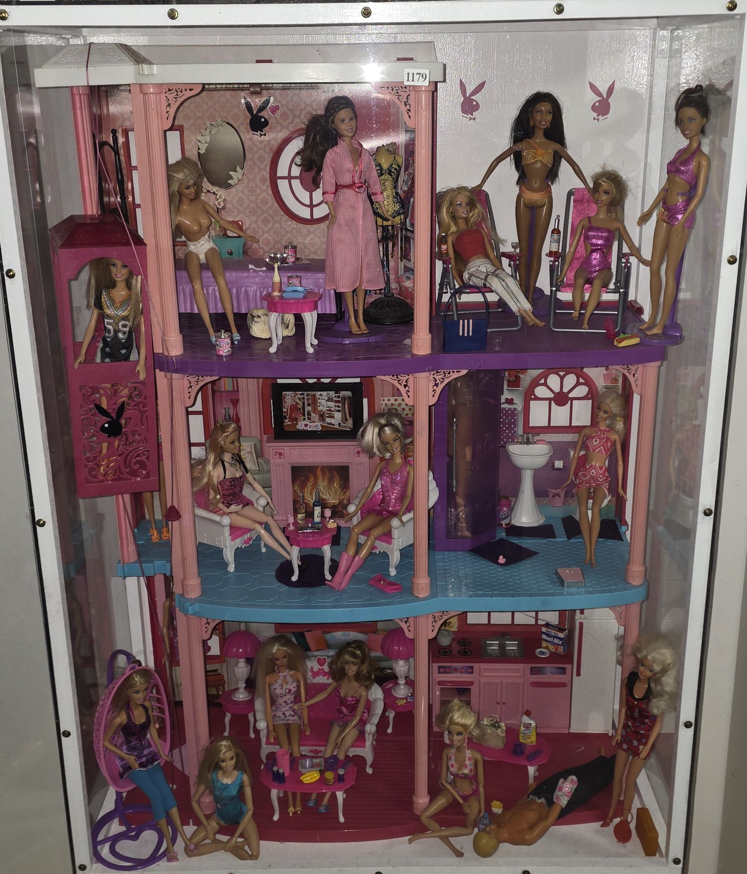 Large Barbie House And Dolls