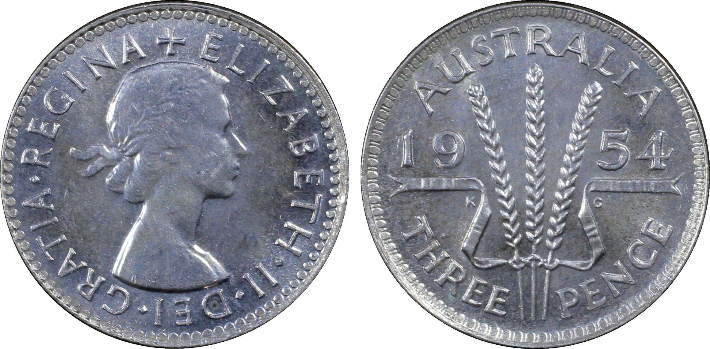Elizabeth II, Threepence, 1954(m), PCGS MS63