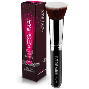 FLAT TOP KABUKI FOUNDATION BRUSH BY KESHIMA - PREMIUM MAKEUP BRUSH FOR LIQUID, CREAM, AND POWDER - BUFFING, BLENDING, AND FACE - 1