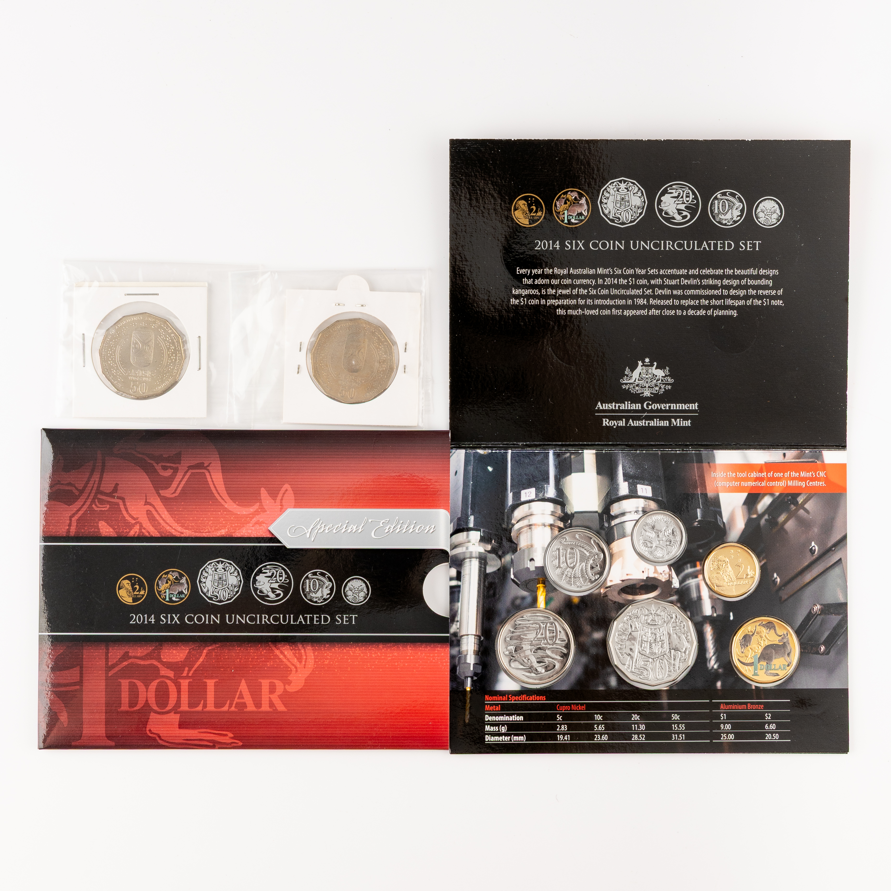 Elizabeth II, Special Edition & AIATSIS , Five Cents - Two Dollars, 2014, UNC