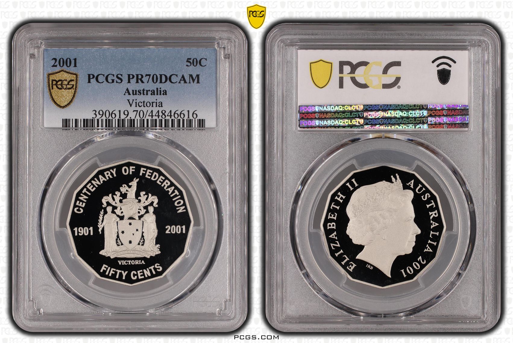 2001 Australia Fifty Cent, 50c Victoria PCGS - PR70DCAM POP 30/0 -616