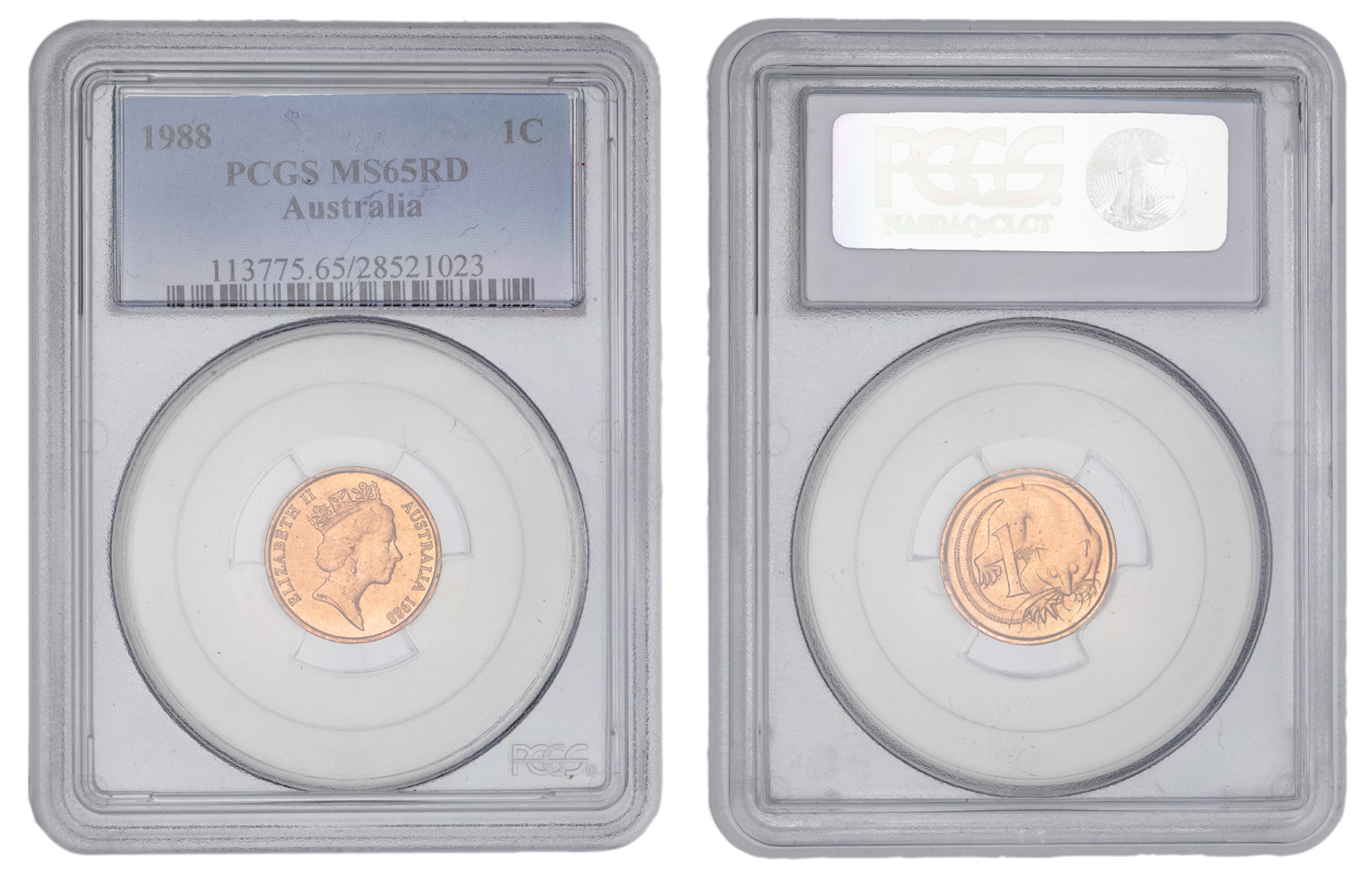 Elizabeth II, One Cent, 1988, PCGS MS65RD