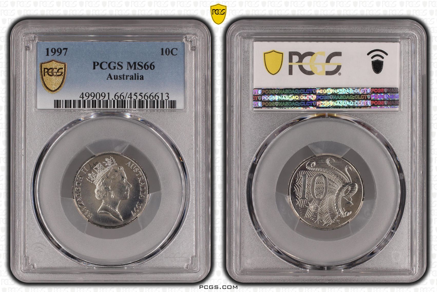 , Ten Cent, 1997, PCGS MS66