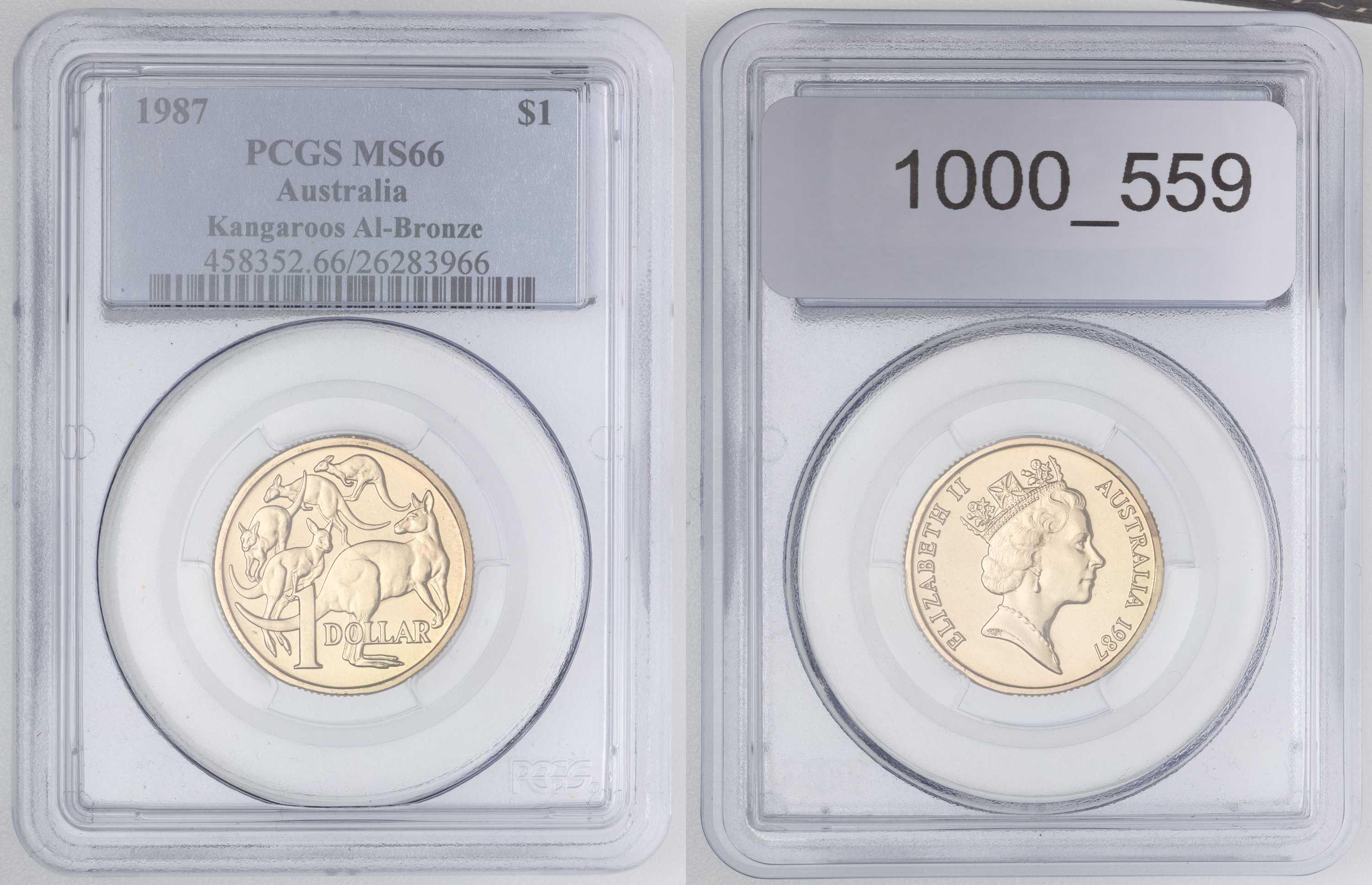 Elizabeth II, One Dollar, 1987, PCGS MS66