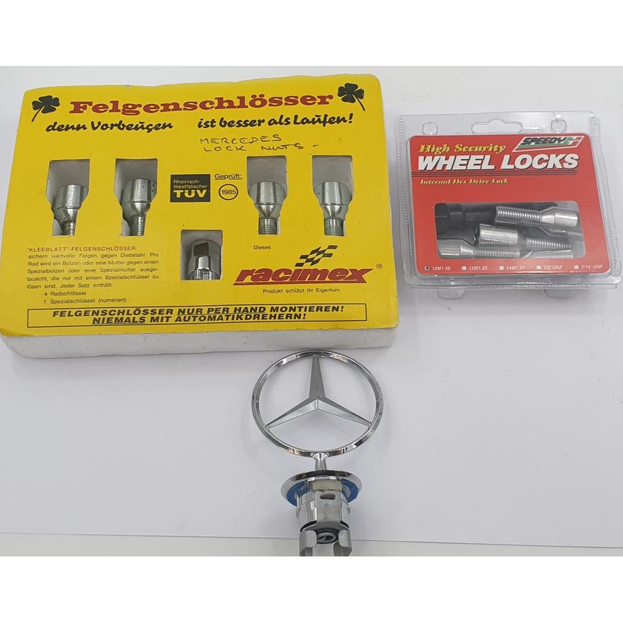 Mercedes Hood Ornament & Vehicle Lock Nuts