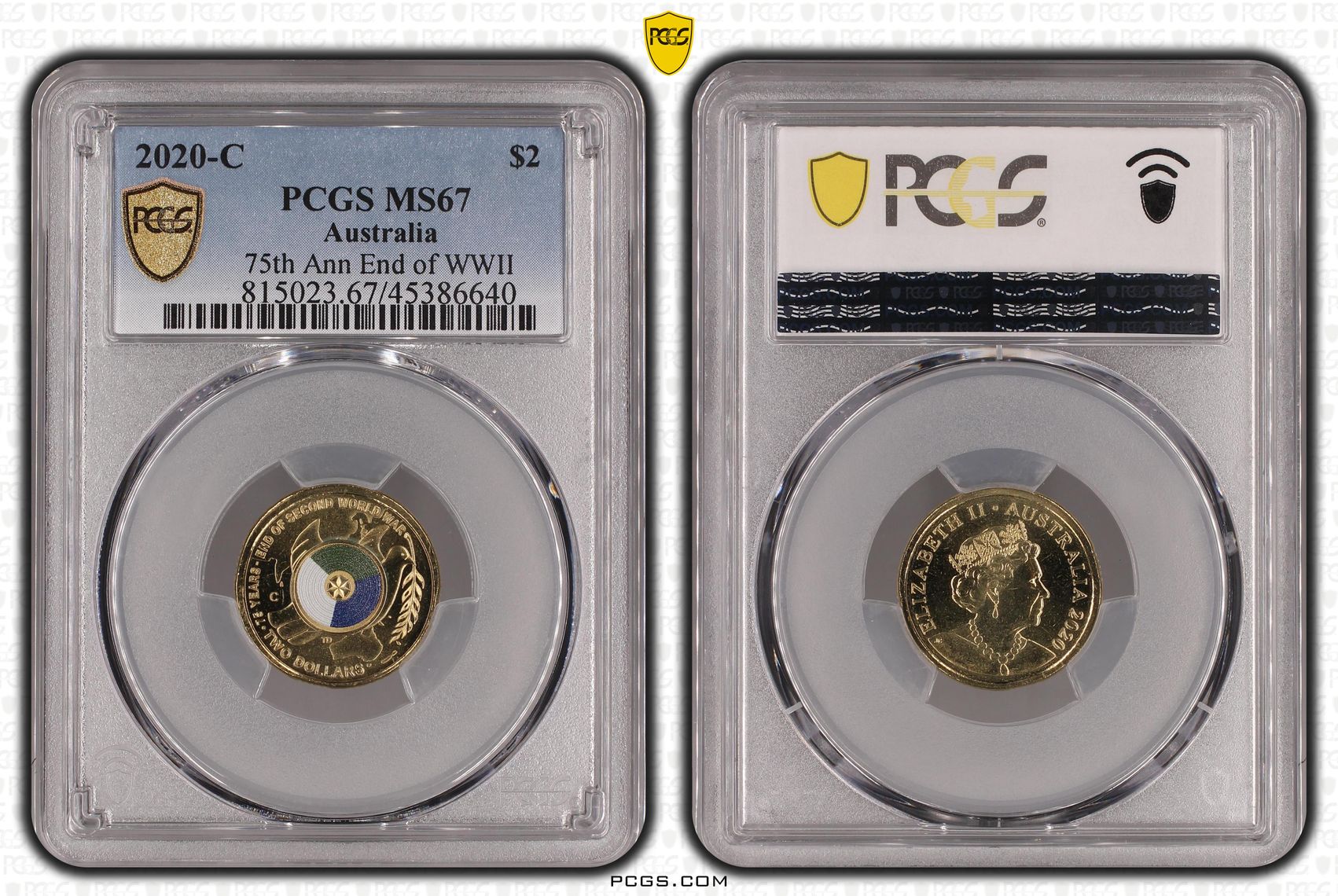 467 · 75th Ann End of WWII Colorized , Two Dollar, 2020-C, PCGS MS67