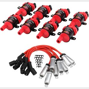HIGH PERFORMANCE 8PCS D585 UF262 IGNITION COILS PACK ROUND TYPE + 8PCS 8MM SPARK PLUG WIRE SET PART NUMBER 748UU 12622553 12656210