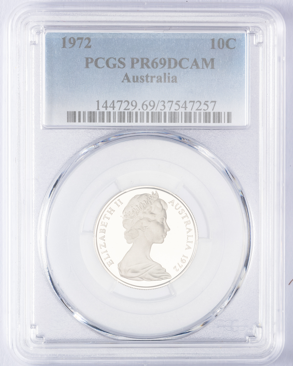 Elizabeth II, Ten Cent, 1972, PCGS PR69DCAM