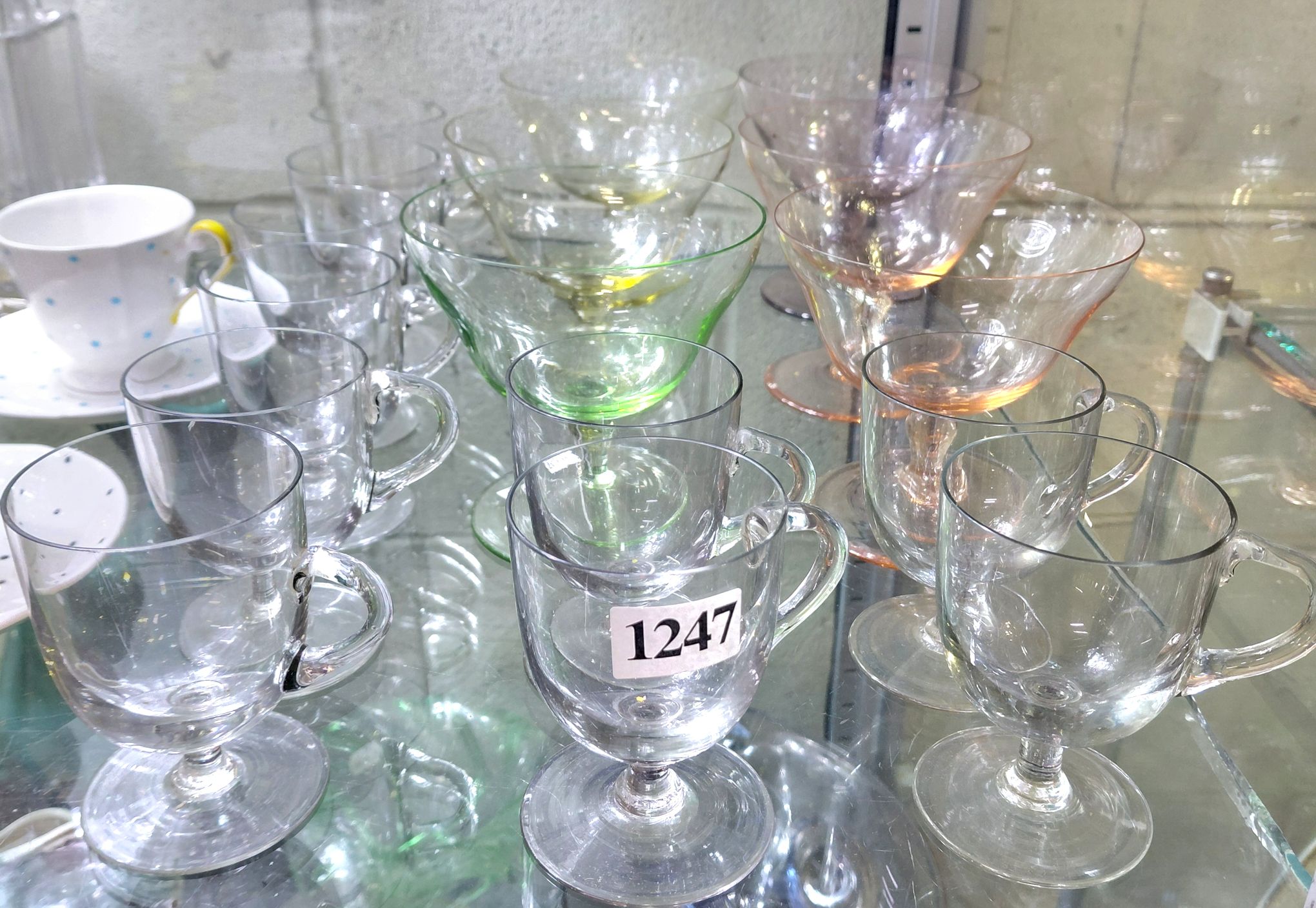 6 Vintage Harlequin Coloured Sherbet Glasses